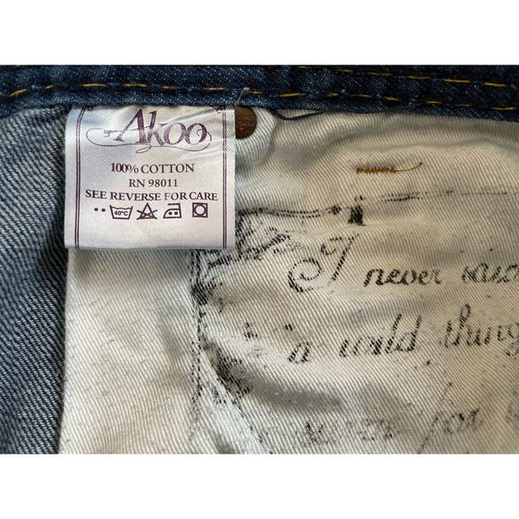 Akoo Dark Wash Jeans, Straight Leg,Embroidered Pockets,  Size 40/32 - Picture 8 of 8